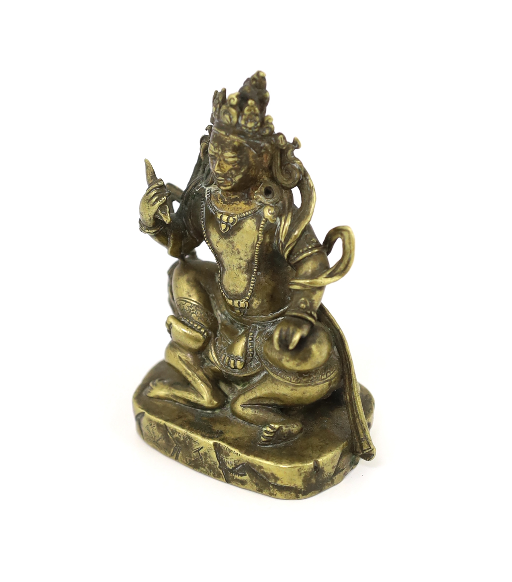A Tibetan gilt bronze figure of a deity, 17th century